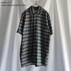 Y’s archive green check pullover shirt