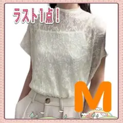 ♦︎ラスト1点♦︎ 羽織シャツ　メッシュ素材 半袖　M ホワイト　可愛い