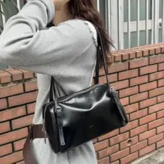 mystic loti 黒 ワイドボストンバッグ ブラック