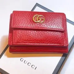 【美品】グッチ 523277 GGマーモント 三つ折り財布