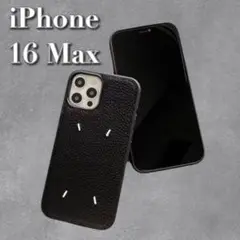 人気！iphone16max レザーケース ポケット付 ブラック