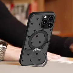値下げ！iPhone14Pro ケース　ハート模様 ブラック　新品未使用