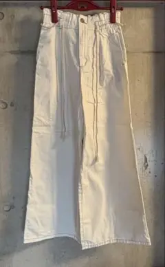 ホワイト ワイドパンツ コットン　Mサイズ　GU