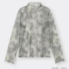 GU シアープリントハイネックT 長袖