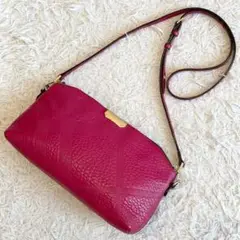 入手困難⭐️バーバリー ノバチェック 2way ショルダーバッグ レザー 赤