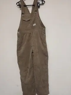 ベージュ コーデュロイ オーバーオール