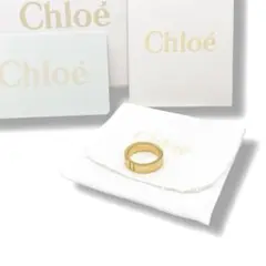 新品未使用✨Chloé クロエ　リング　指輪　ゴールド　ロゴ刻印　付属品完備