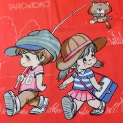 ヴィンテージシーツ　ハギレ　可愛い　お友達。 お魚釣り　ラスト