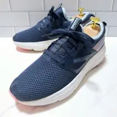 スケッチャーズ GO-RUN スニーカー 24.5cm スリッポン 紺
