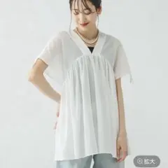 エアリーリラックスギャザーブラウス
