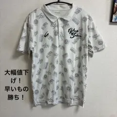 ロゴプリント ホワイトポロシャツ