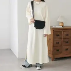 ディスコート　【WEB限定】フレアスリーブワッフルワンピース