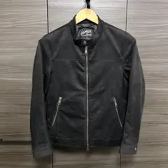 ラトルトラップ シングルライダースジャケット フェイクスエード ブラック M