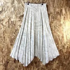 【クリアインプレッション】抽象線画フィッシュテールプリーツロングスカートFサイズ