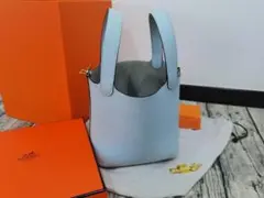 HERMES ライトブルー トートバッグ