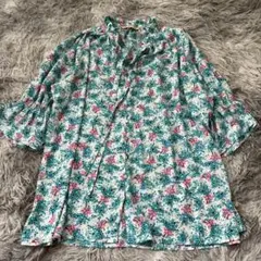 希少✨【PAUL & JOE×UNIQLO】花柄半袖ブラウス XL 大きいサイズ