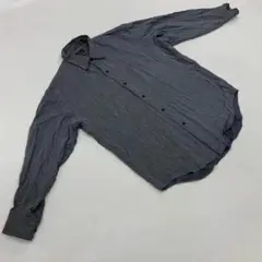 MEN'S BIGI シャツ 無地 グレー 長袖 コットン Lサイズ シンプル