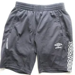 美品アンブロ メンズM 黒 ポケット付き ジャージ ハーフパンツ 半パン