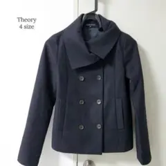 美品♪Theory セオリー ショート丈 コート ブラック 大きいサイズ
