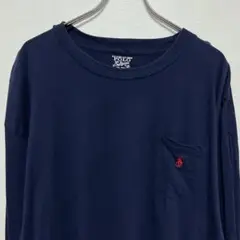 ポロラルフローレン　ポケットロングTシャツ　ポニーロゴ　ビッグサイズ　ネイビー