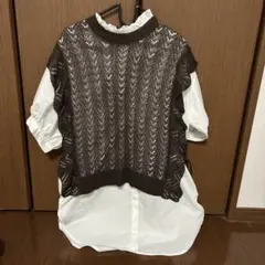 未使用　Rafraf レース編みセーターとシャツのセット