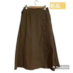 新品！着痩せ⭕️ブラウンロングスカート　スカート　　ロングスカート　ブラウン茶色