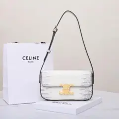 CELINE ホワイトショルダーバッグ