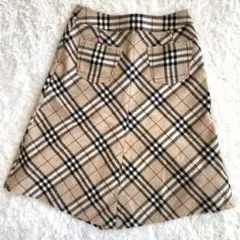美品☆希少☆バーバリースカートノバチェックウールカシミヤ38 サイズ