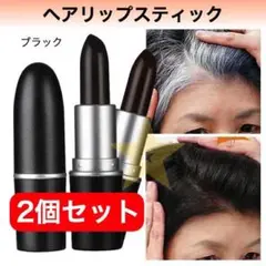 ヘア リップ スティック ブラック 2個 シャドー 薄毛 白髪