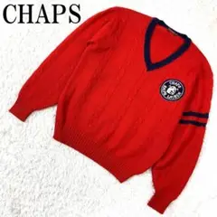 CHAPS チャップス ケーブルニット レッド L B9408