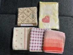 ハンカチ まとめ売り 5枚　ピーターラビット 無撚糸のタオル