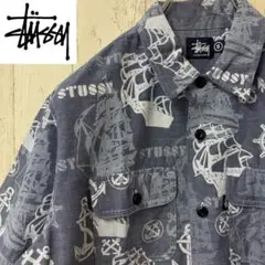 【激レア】STUSSY ステューシー　シャツ　総柄　ゆるだぼ　完売モデル