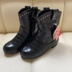 ASBee キッズ クロコダイル風 ショートブーツ