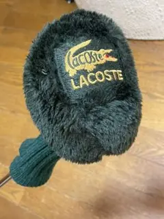 LACOSTEヘッドカバー無番ワニ ロゴ刺繍ゴルフ用品クロコダイル鰐クロコ収納