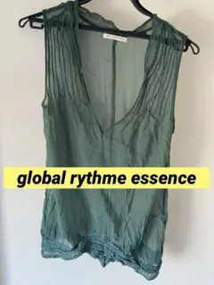 【global rythme essence】美品‼️シースルーノースリーブシャツ