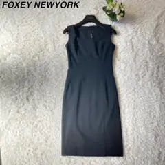 FOXY ひざ丈ワンピース ドレス ノースリーブ サイズ38 ブラック