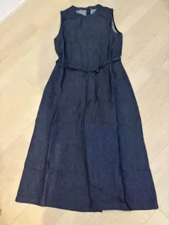 【新品未使用】無印良品　ヘンプ混デニムジャンプスーツ　ネイビー　婦人Lサイズ
