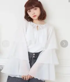 ems excite シアーフリルスリーブBLセット （ホワイト）