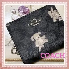 COACH スナップ ウォレット・ハッピー ドッグ 子犬 二つ折り財布CC921