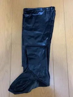 [特価品] フェイクレザー　ニーハイソックス　フリーサイズ