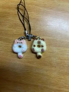 猫形ストラップ 2個セット