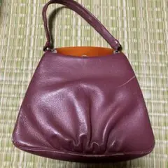 ワインレッド レザー ハンドバッグ