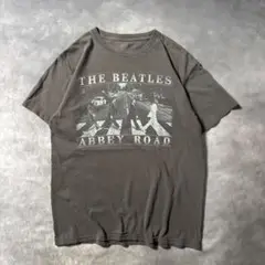 Q56 古着70s復刻BEATLES公式バンドT 灰色フェード