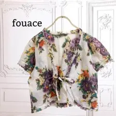 『fouace』ブラウス/ボレロ【M】クリーム 系 花柄 総柄 薄手 日本製