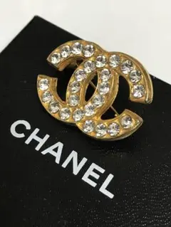 CHANEL ブローチ ココマーク ラインストーン ゴールド 刻印あり