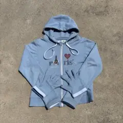 dinoworks パリフーディー DINOWORKS Paris Zip Up Hoodie D1-004 パリロゴラインストーン
