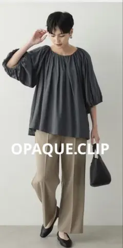 OPAQUE.CLIP バルーンスリーブギャザーブラウス
