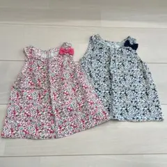 記名なし【西松屋】女の子80サイズ ノースリーブトップス　2枚セット