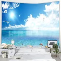 タペストリー 壁飾り おしゃれ壁掛け装飾布 広がる海とかもめ 150ｘ130cm