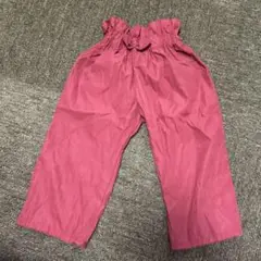 ワインレッド　リボン付き フリルパンツ 95